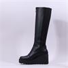 Marco Moreo Liege Front Zip Knee High - Black Leather
